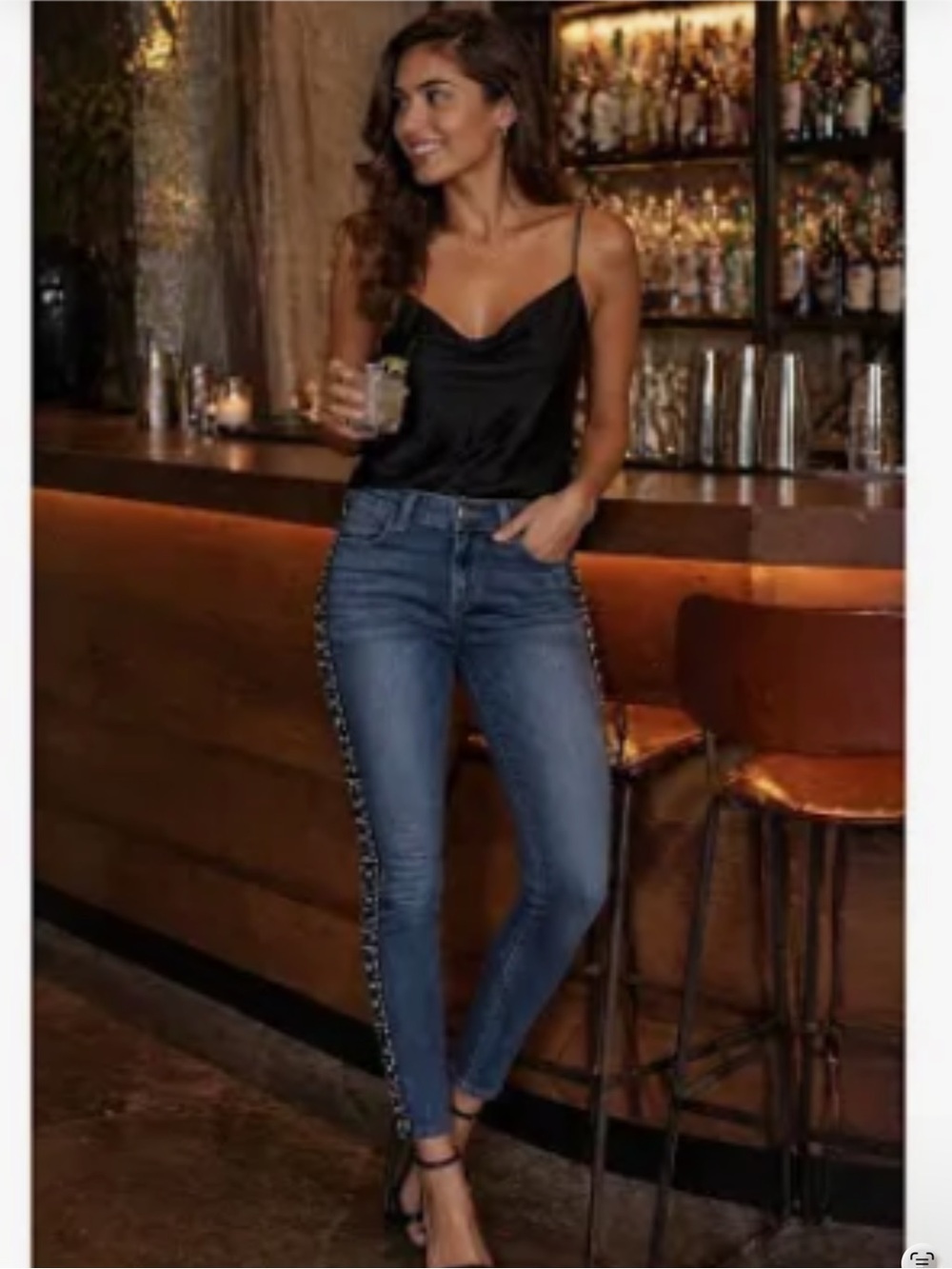 Anthropologie Paige Verdugo Skinny Ankle Beaded Sides Jeans